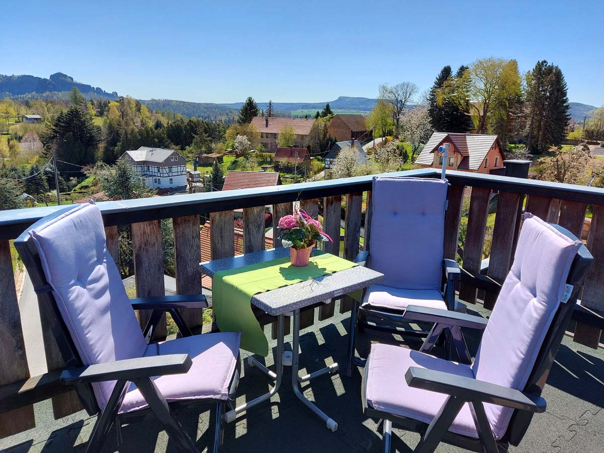 Ferienhaus Schrammsteinblick - Ferienwohnung3 mit Balkon